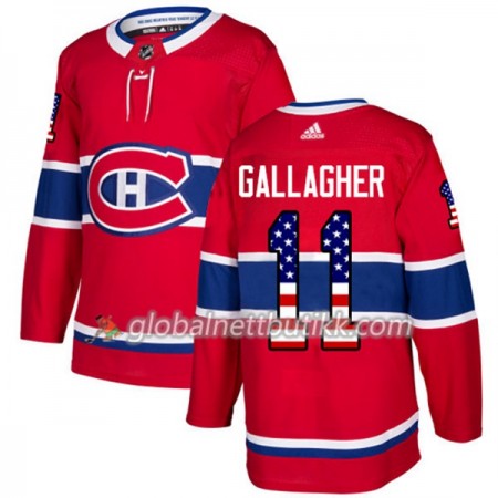 Montreal Canadiens Hockeydrakt Brendan Gallagher 11 2017-2018 USA Flag Fashion Svart Adidas Authentic - Herre